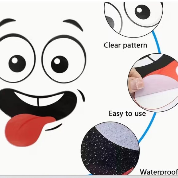 4pcs 11.8" x 11.8" cartoon face sticker - Picture 5 of 7